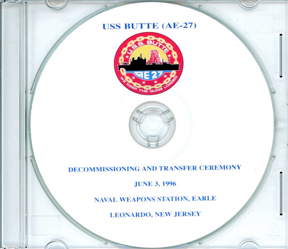 USS Butte AE 27 Decommissioning Program 1996 on CD
