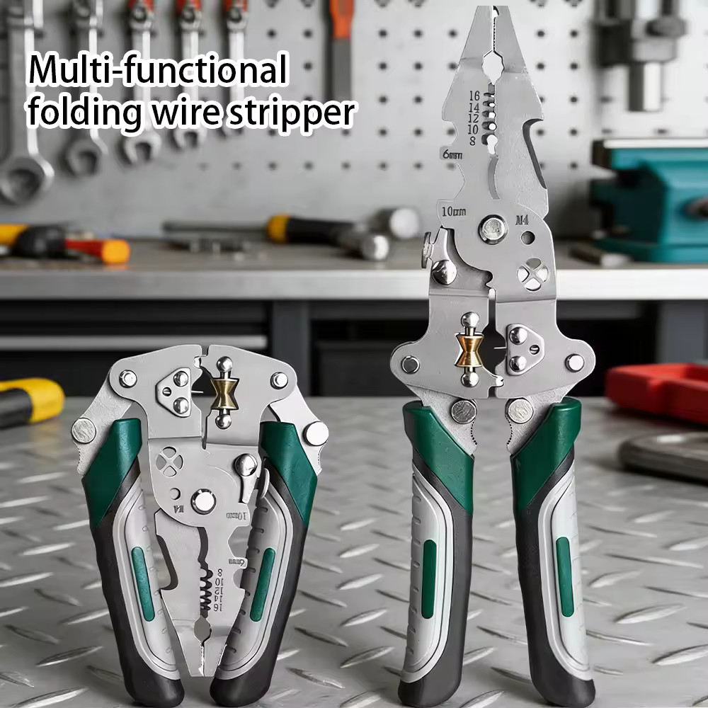 Foldable wire stripper, pulley design multi-function electrician wire splitter