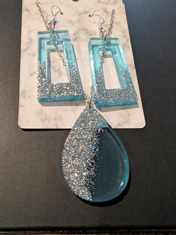 Handmade Resin 3 pc. Set Frosty Silver