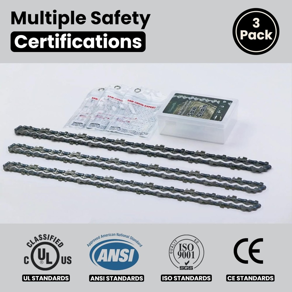 New 14" Chainsaw Chain 3/8"LP .043" 52DL Semi-Chisel Low-Kickback Replace Oregon