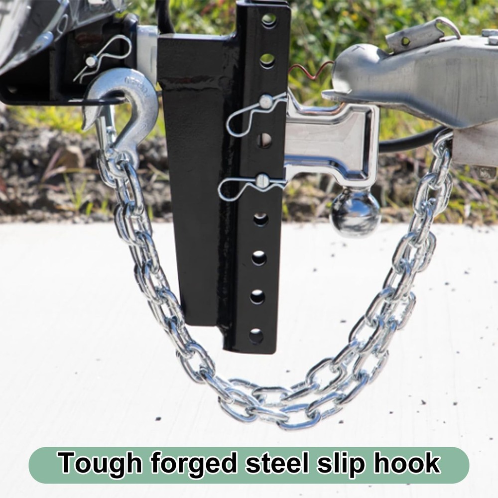 Trailer Ultimate Connection Safety Chains Kit Silver Safety Chains with Plate