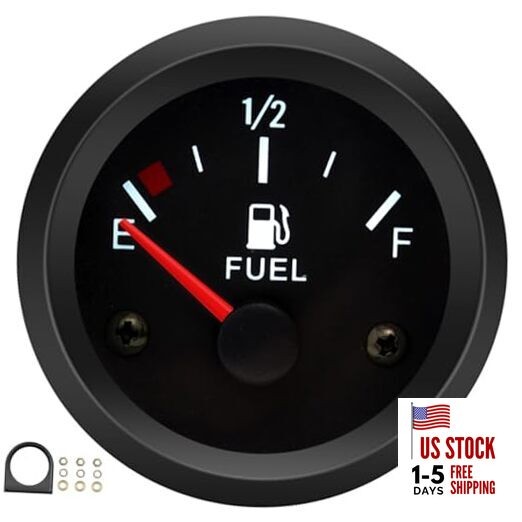BREADEEP 2" Universal Fuel Gauge Kit, E-1/2-F Pointer Fuel Level Red Pointer