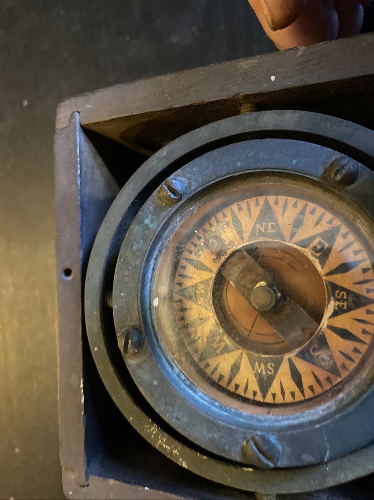 Antique Nautical Maritime Ship Boat Compass, As Is