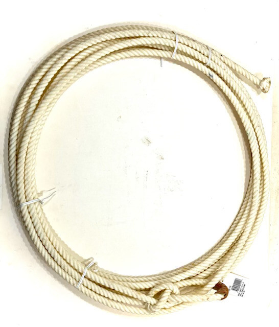 Ranch Rope w/ leather burners - 7/16" x 30' - Natural Color - Waxed Nylon (F63)