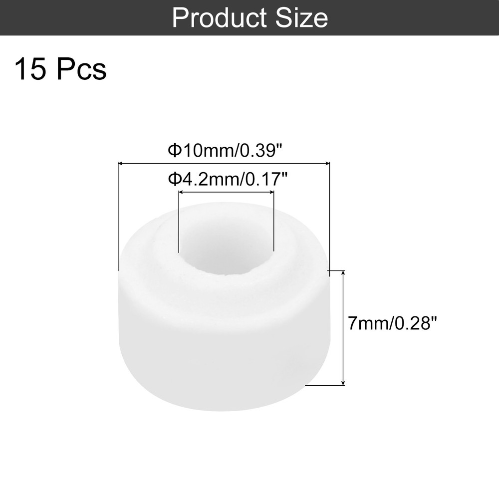 15pcs, Ceramic Insulator Bead 4.2 x 10 x 7mm Electronic Wire Bundle Insulation