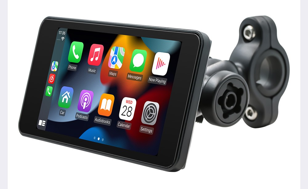 5" Waterproof Motorcycle Navigator Portable Wireless CarPlay Android Auto Screen