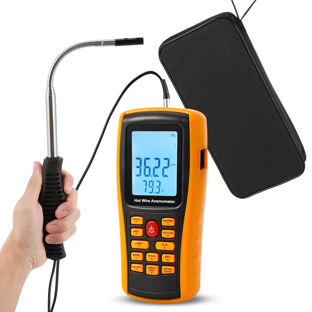 Wind Speed Air Flow Velocity Meter Backlight