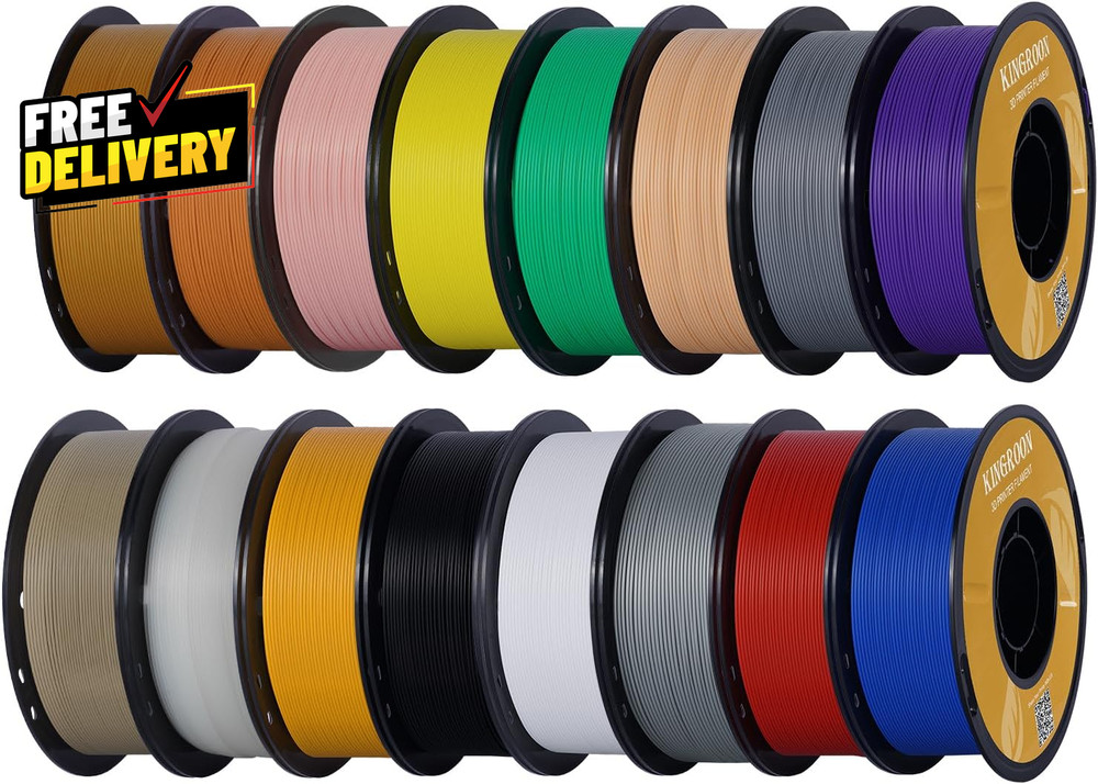 PLA 3D Printer Filament Bundle 16 Rolls  Dimensional Accuracy +/- 0.02 Mm.....