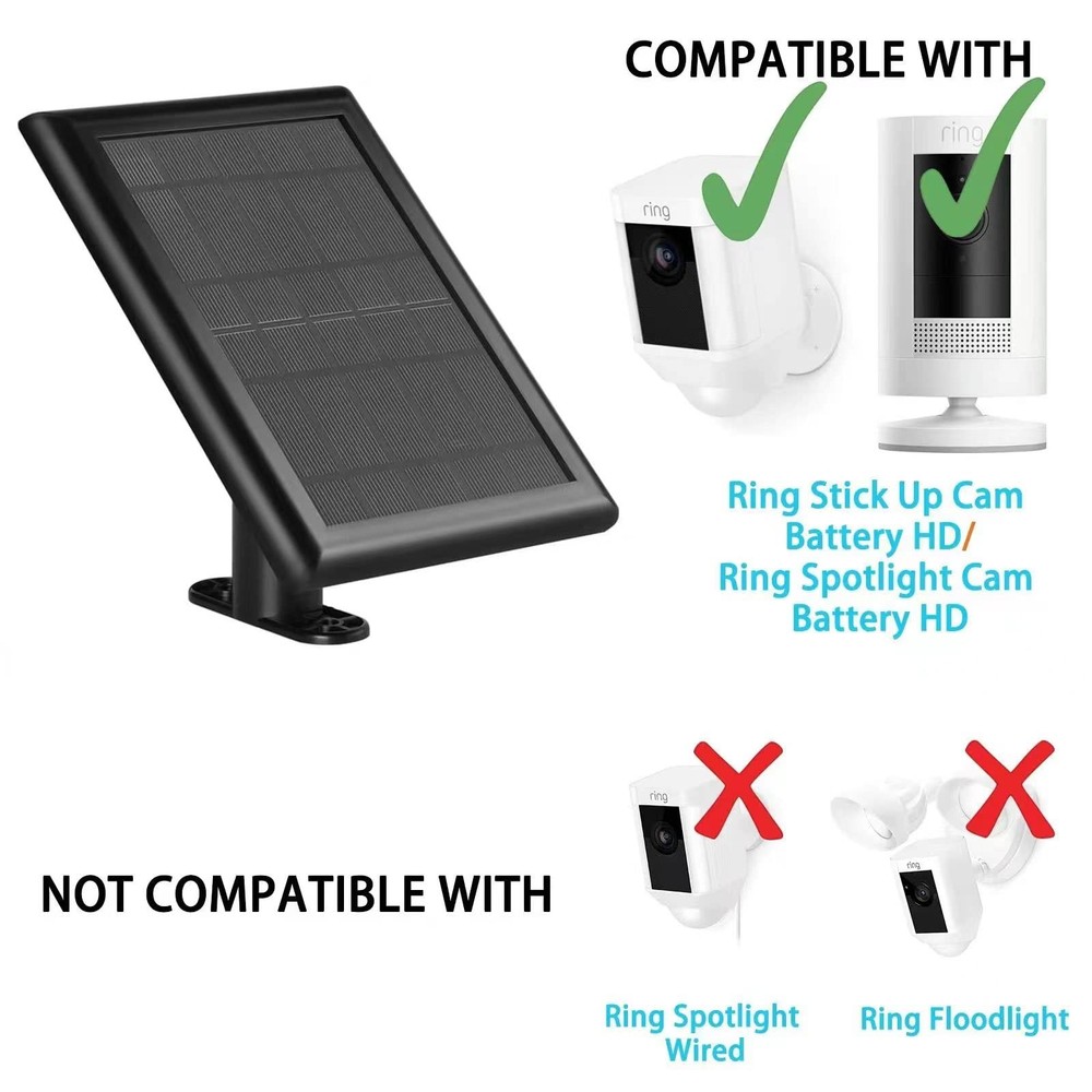 Solar Panel, 5W Panels for Ring Stick Up Cam/Ring Spotlight Cam...