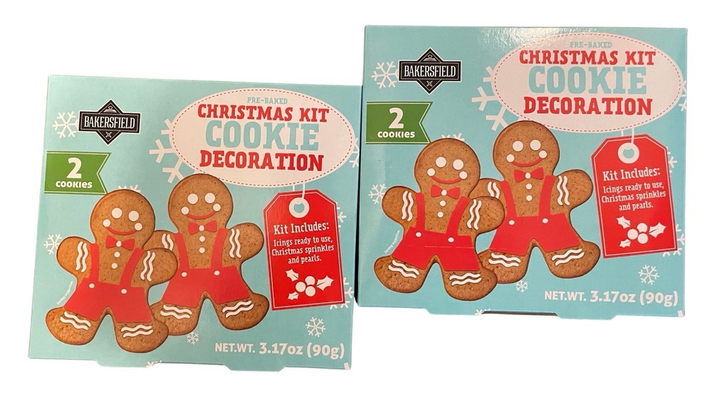 Gingerbread Cookie Decorating Kits, 2 Boxes (4 Cookies), New