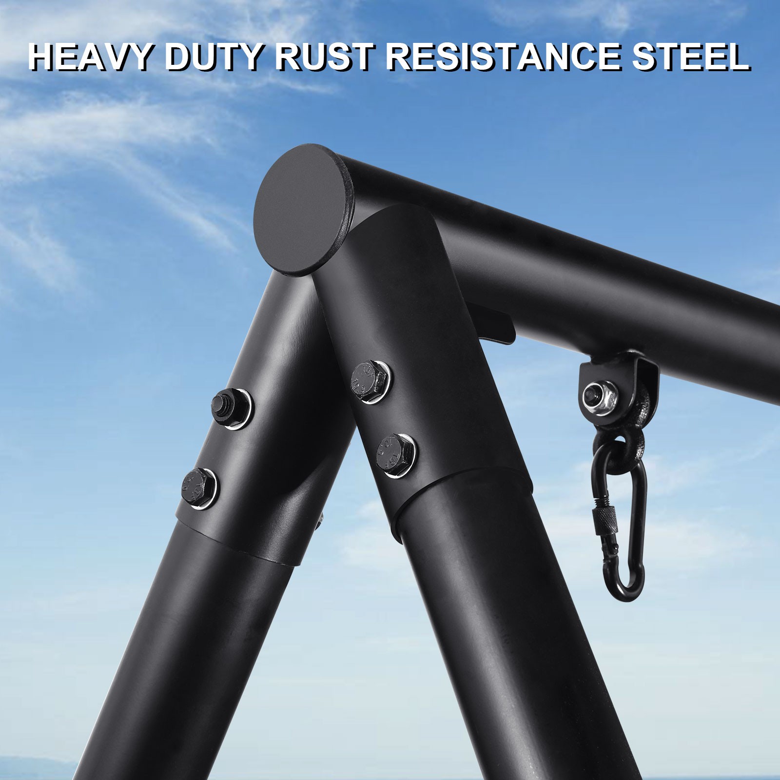 600lb Outdoor Swing Set for Backyard with 3 Swings Heavy Duty Metal Swing Stand