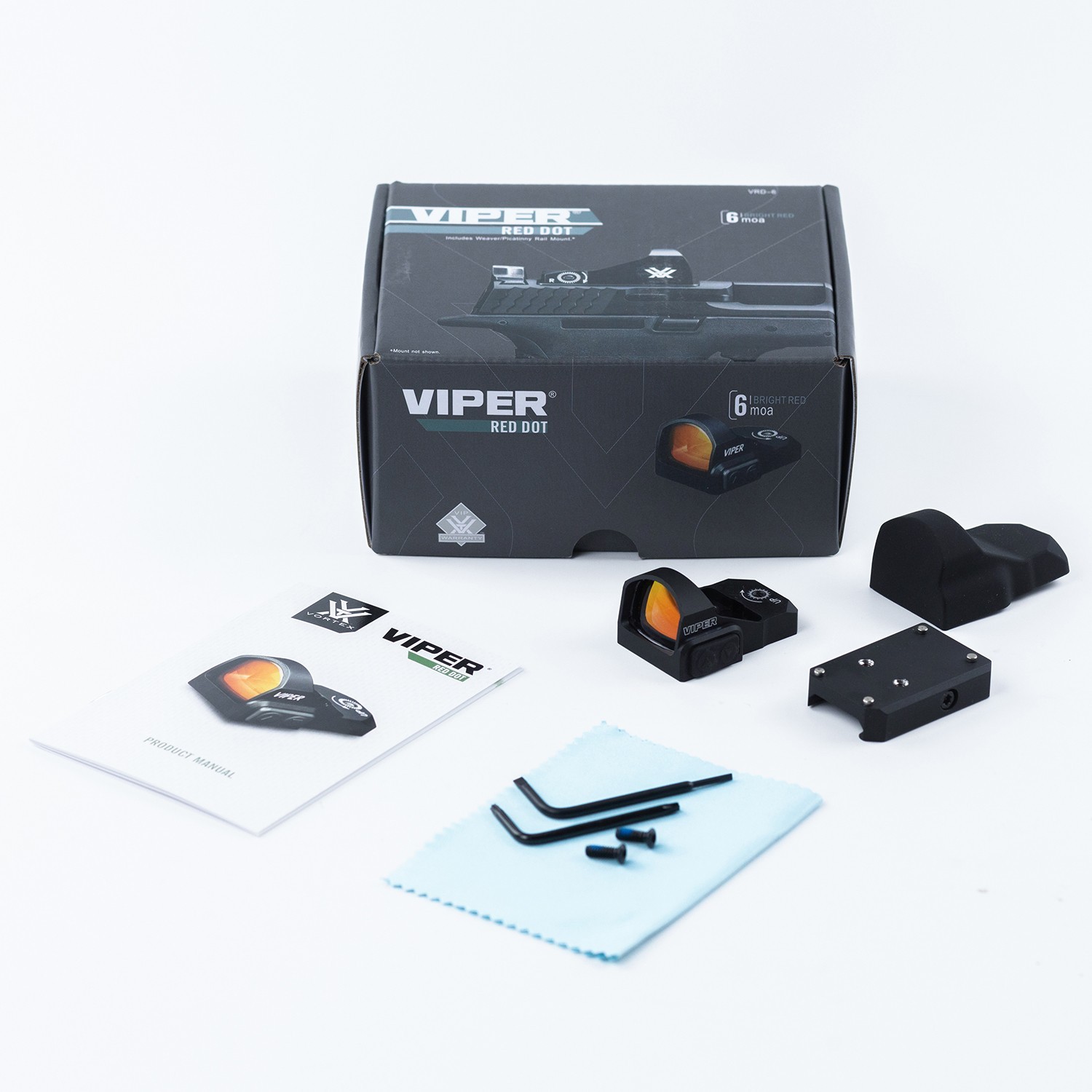 Vortex Viper 1x24mm, 6 MOA Red Dot Sight CR2032 Battery, Black, VRD-6