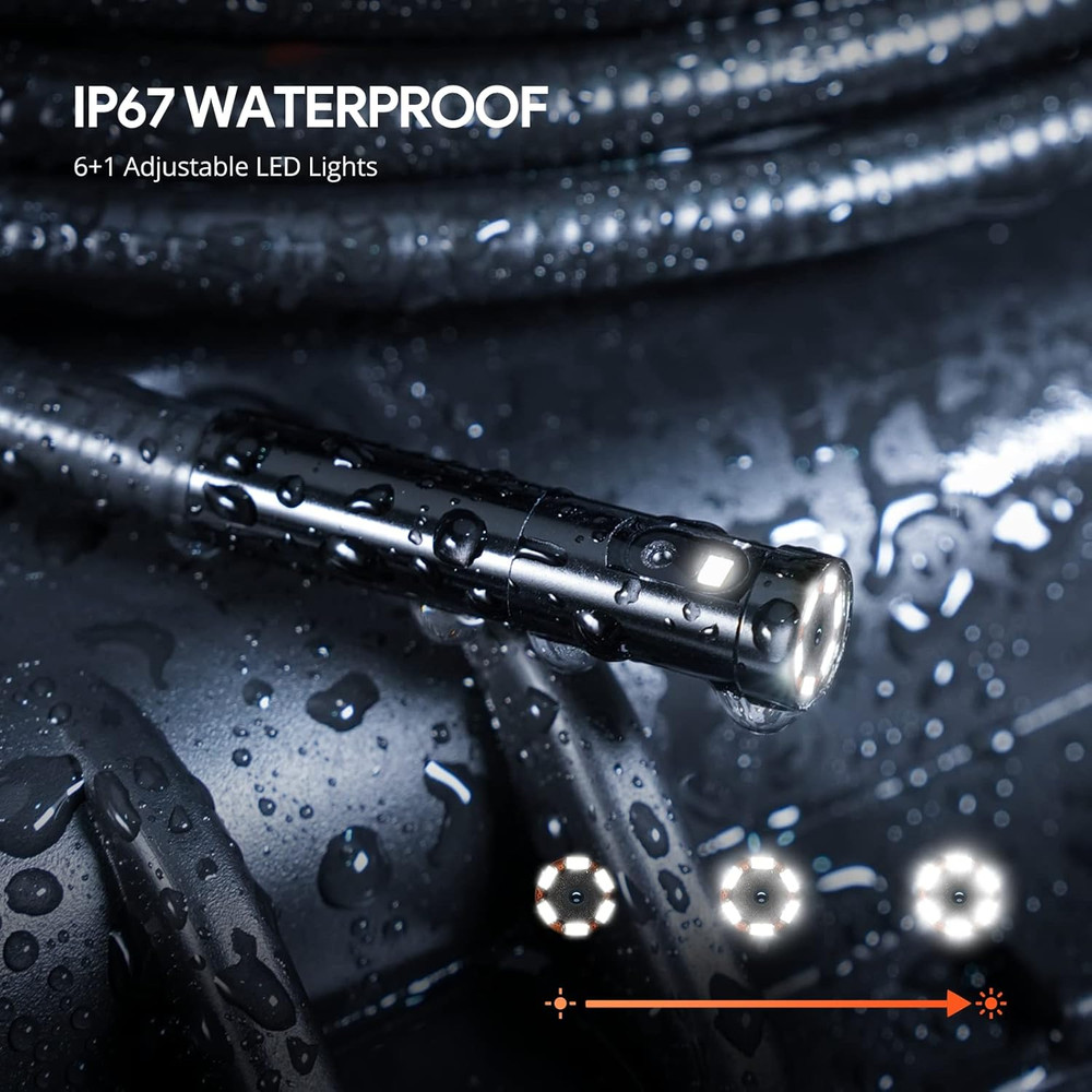 Waterproof Industrial Borescope Inspection Camera with LED Light