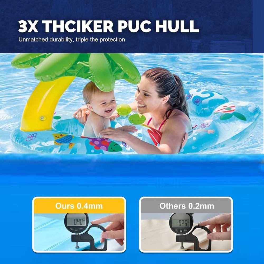 Quick-Install Above Ground Pool - Spacious 6.2ft x 4.2ft Rectangular Design-