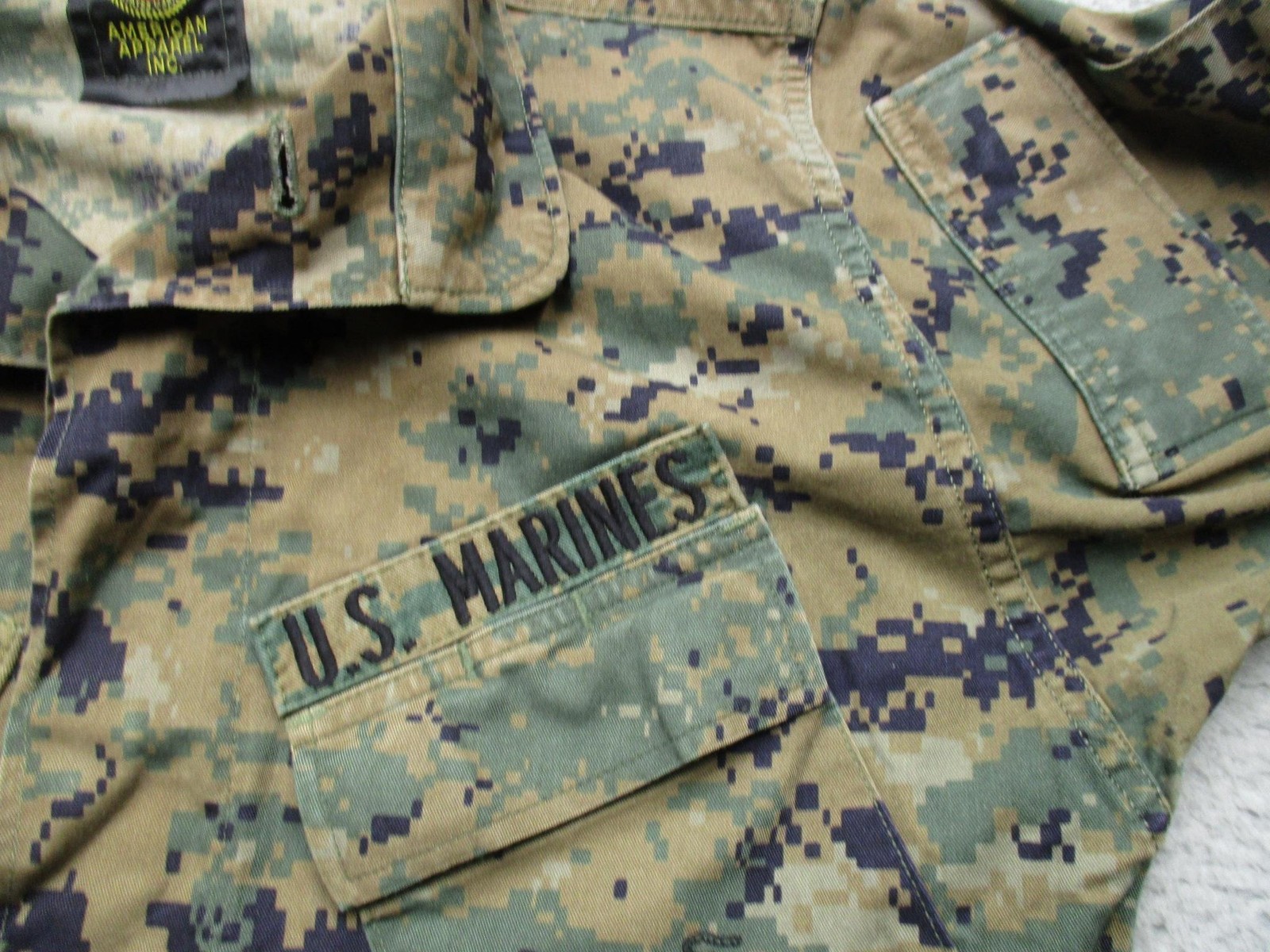 US Marines Shirt Pants MCCUU Mens XS MARPAT Camo American Apparel