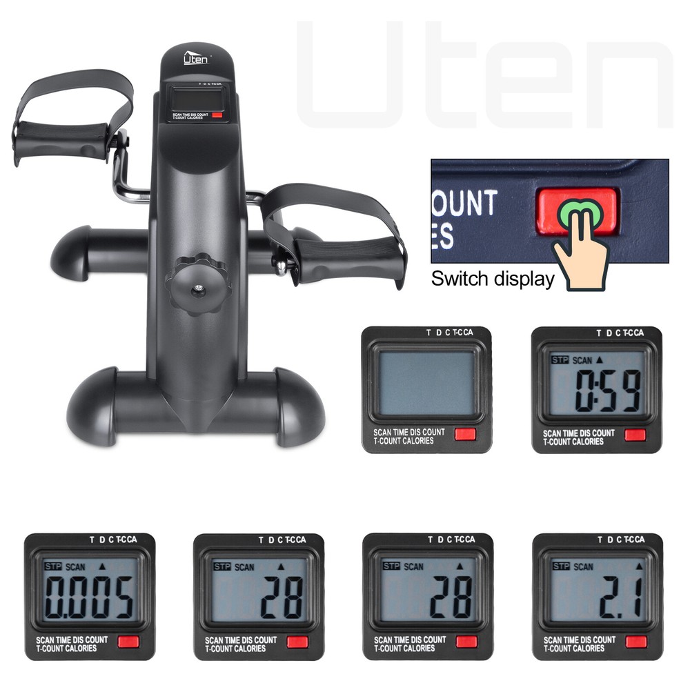 Mini Exercise Bike Pedal Exerciser Cycle Adjustable Resistance w/LCD Display