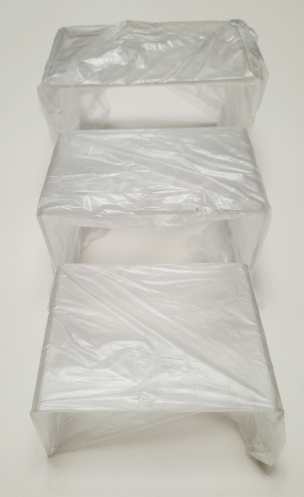 1 Case - 10 Sets - Agaci Clear Display Risers - 3 Per Set - Nesting Risers.