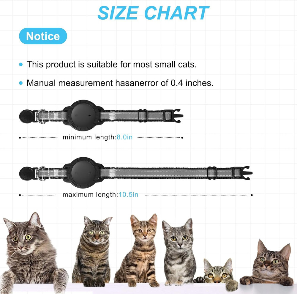 Google Android Cat Tracker Collar (1 Pack), Mini Cat GPS Tracker, Smart Pet Acti