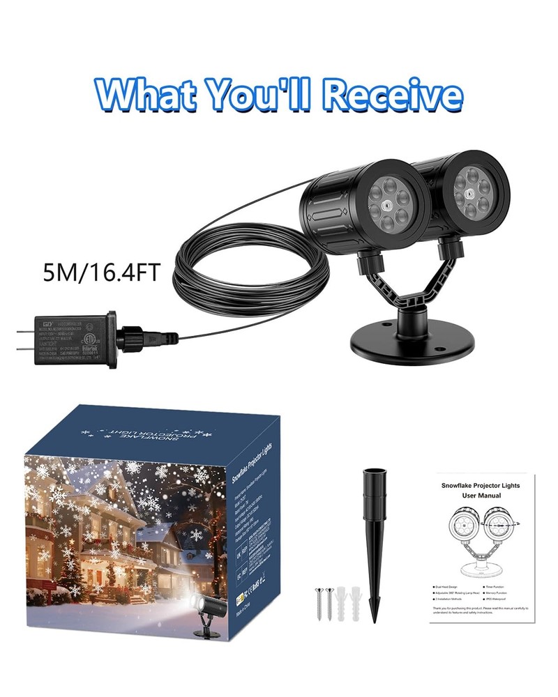 AKSDA Snowflake Christmas Projector Light