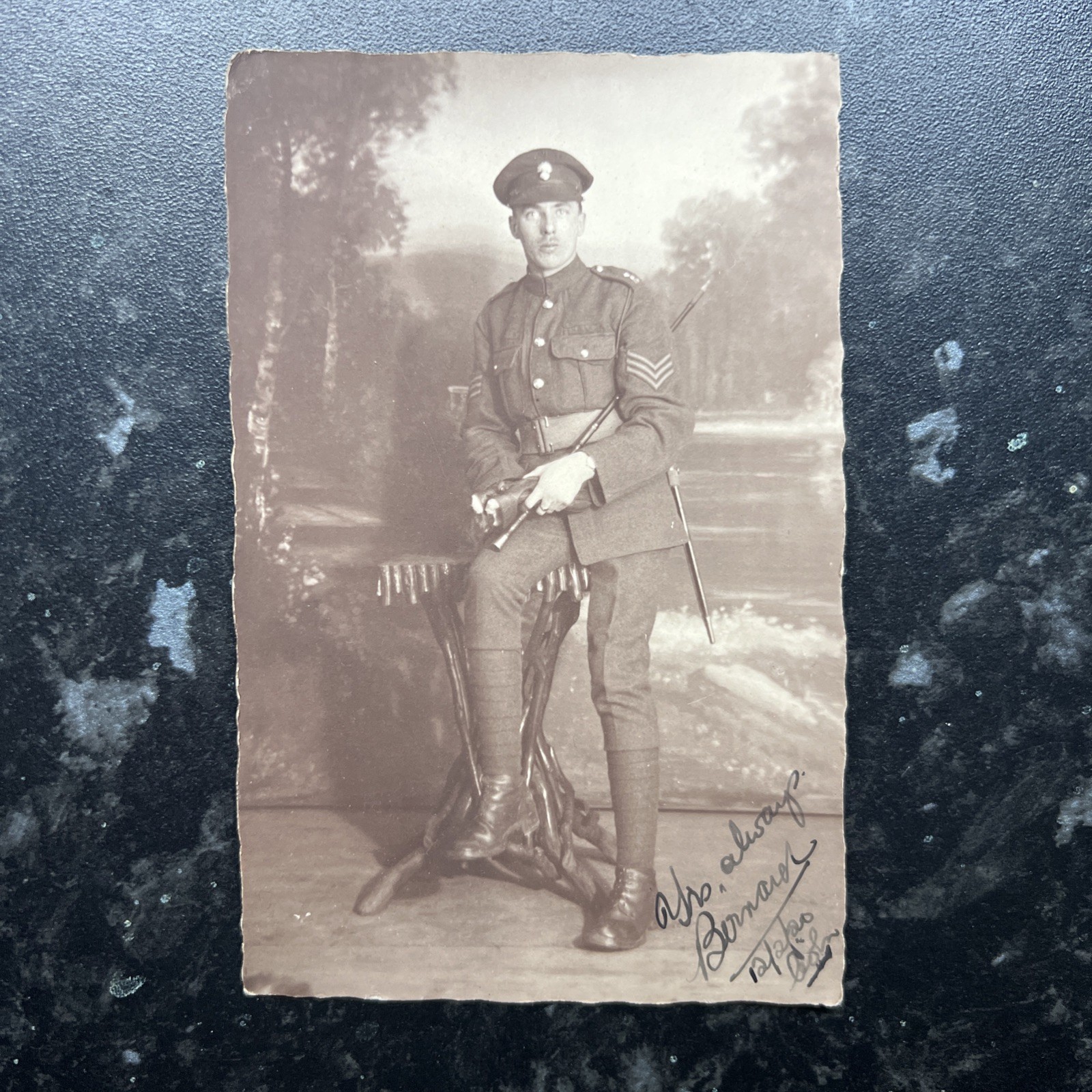 WW1 photo soldier Royal Fusiliers, British Army RPPC
