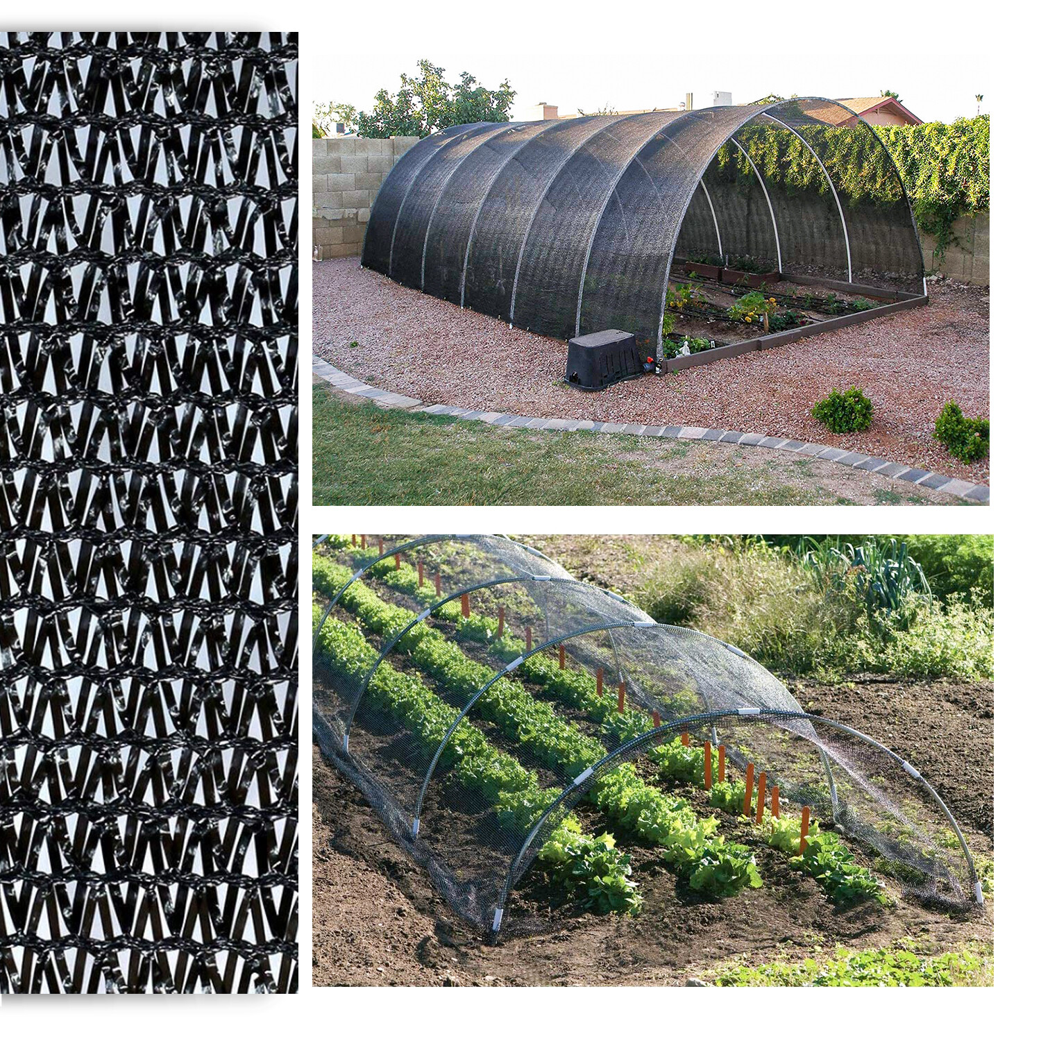 50% UV Sunblock Shade Cloth for Garden Plant Cover Black Greenhouse Patio