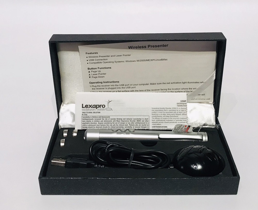 Lexapro Wireless Presenter And Laser Pointer With USB Receiver 
