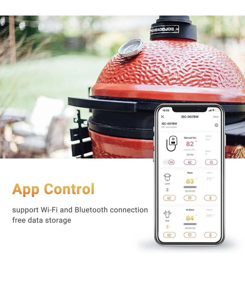 INKBIRD BBQ Bluetooth/Wifi Temperature Controlled Fan Kit ISC-007BW Wireless