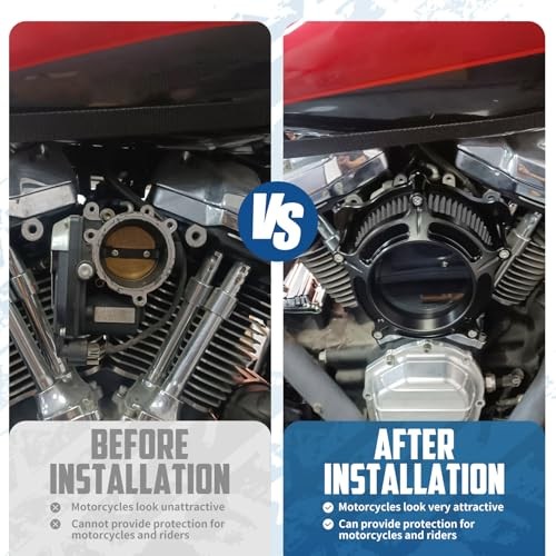 Air Filter Air Cleaner Intake System Replacement Kit for Motorcycle Style D