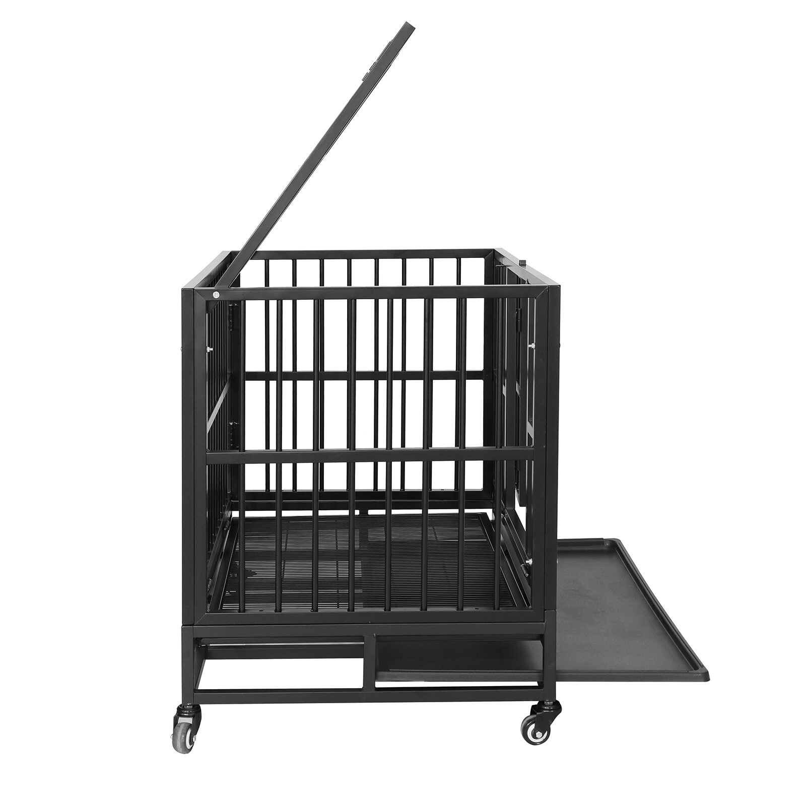 36"/43"/47" Heavy Duty Dog Cage Crate Metal Kennel Pet Playpen House w/ Tray