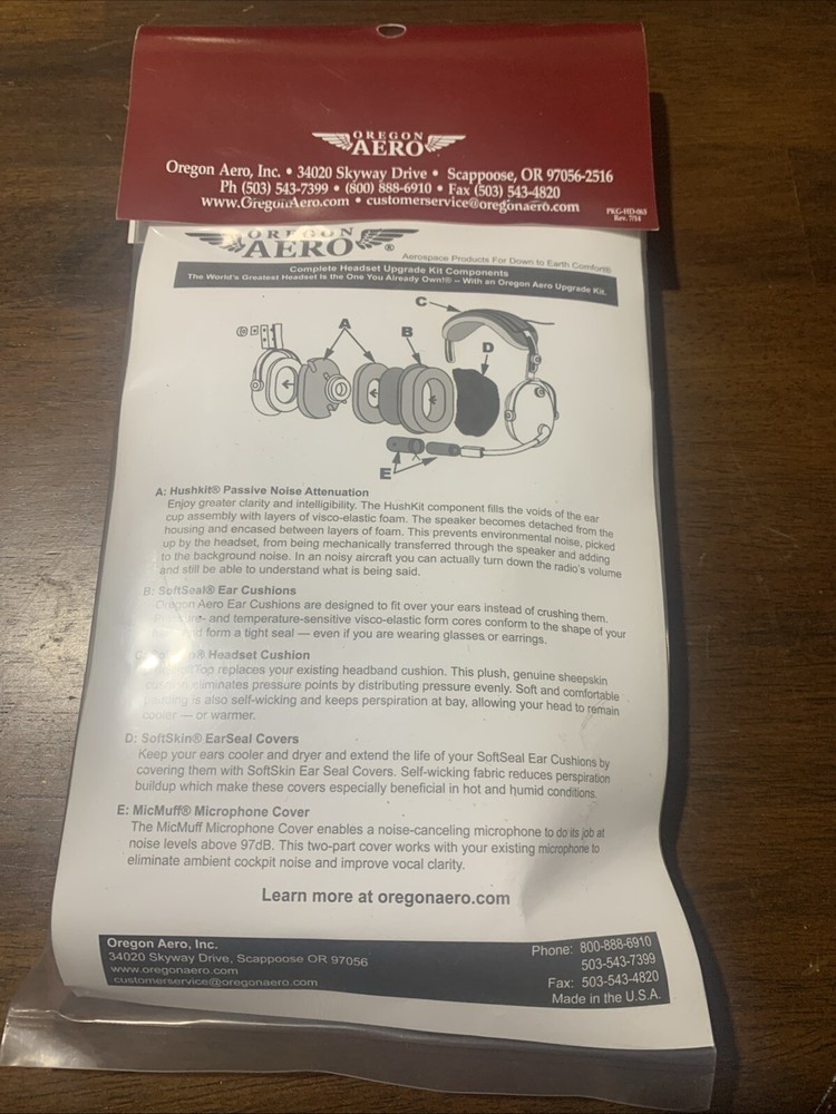 Oregon Aero Headset Hush Kit 92005