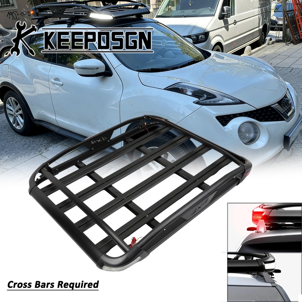 For Nissan Juke Aluminum Top Roof Rack Cargo Carrier Basket Holder w/ LED Lights