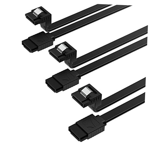 SATA III (6 Gbit/s) Data Cable with Locking Latch for Right Angle Black