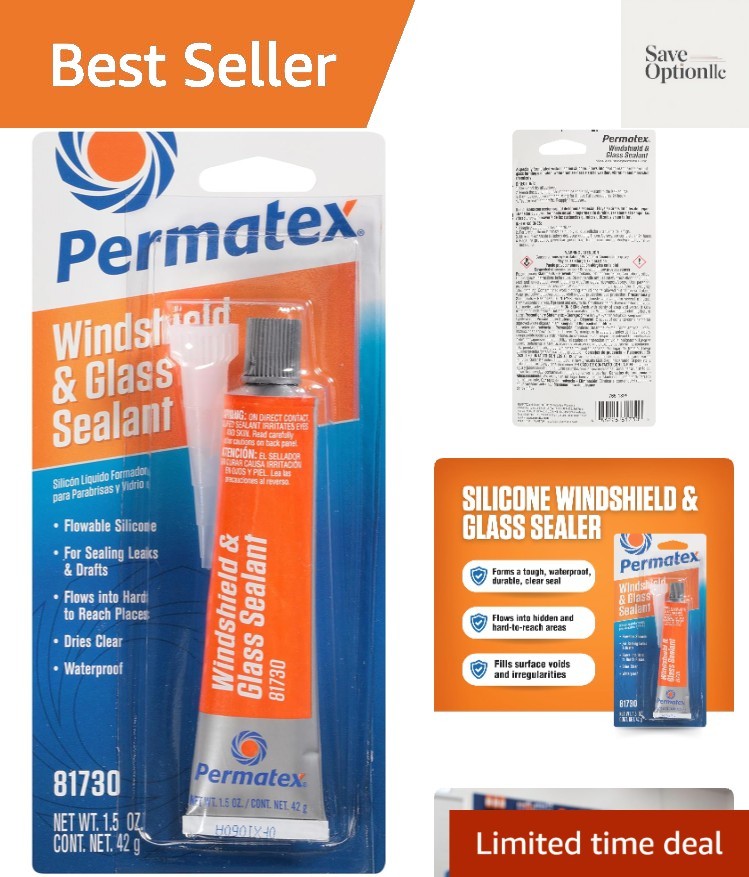 Flowable Silicone Windshield and Glass Sealer, 1.5 oz.