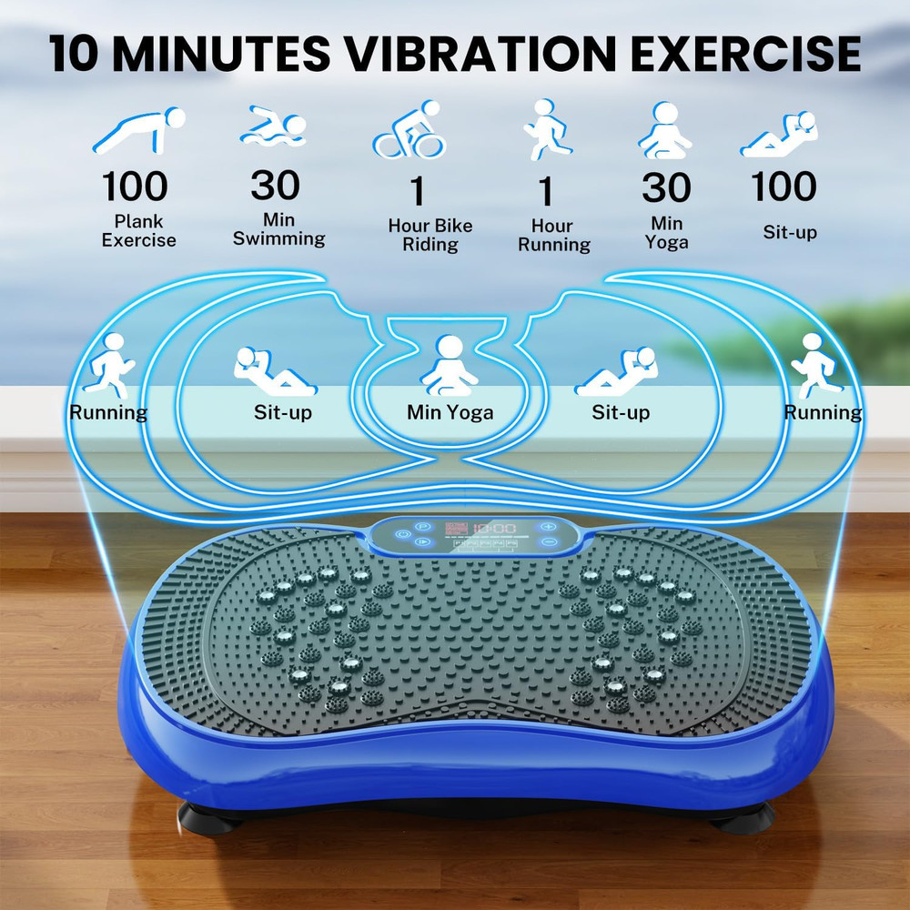 Vibration Plate Exercise Machine, Lymphatic Drainage Machine for Weight Loss, 10