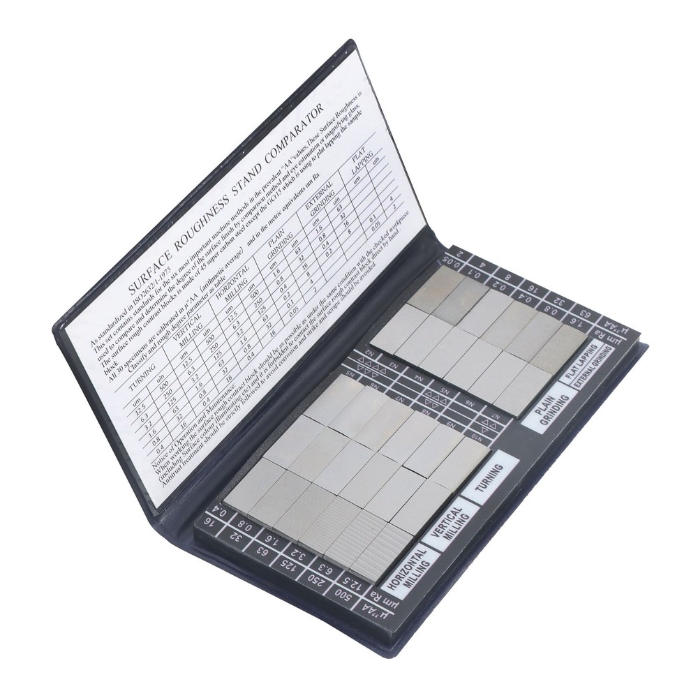 Surface Roughness Comparator Set Ra0.05-12.5mm, 30 Specimen Blocks for Machining