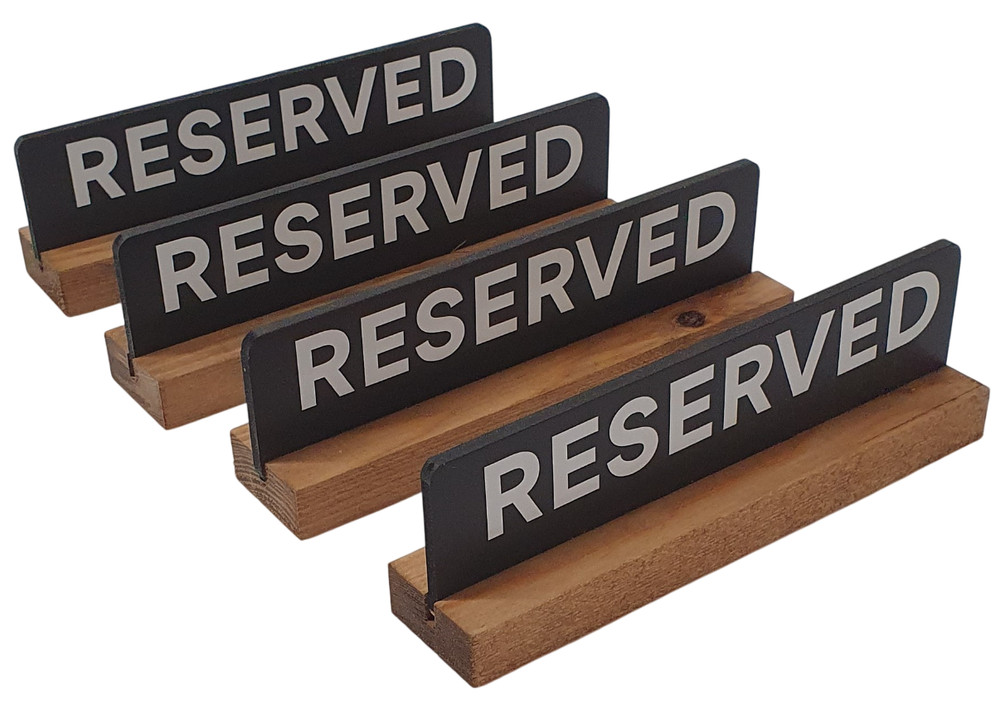 Reserved Table Top Sign