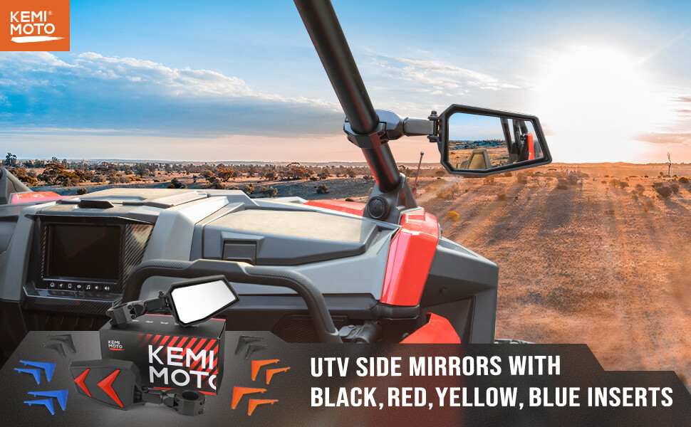 1.75''-2" UTV Side Mirrors Foldable Adjustable for Polaris RZR S 800 900 XP 1000