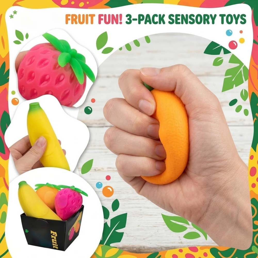 Groovy Fruit - Novelty Squeeze Toy(3pcs/set)