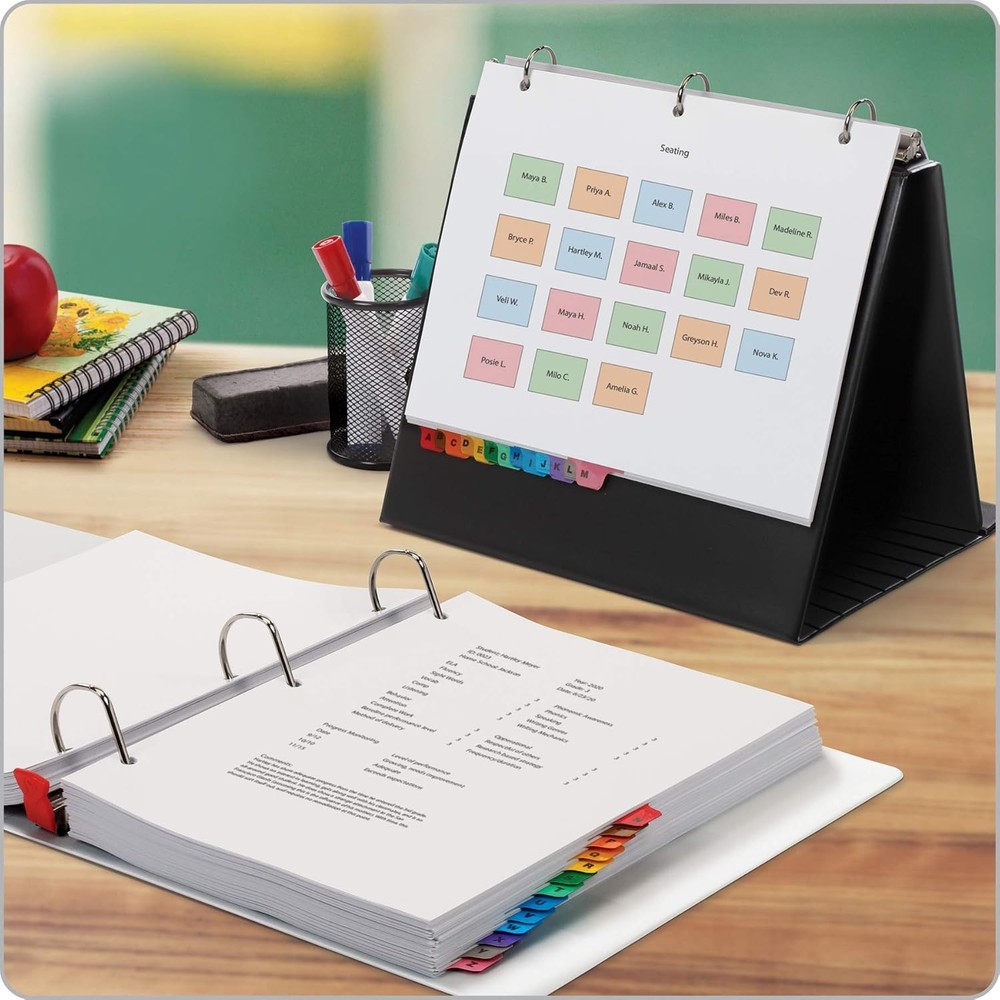 Cardinal A-Z Tab Dividers for 3 Ring Binders, Customizable Letter, Assorted
