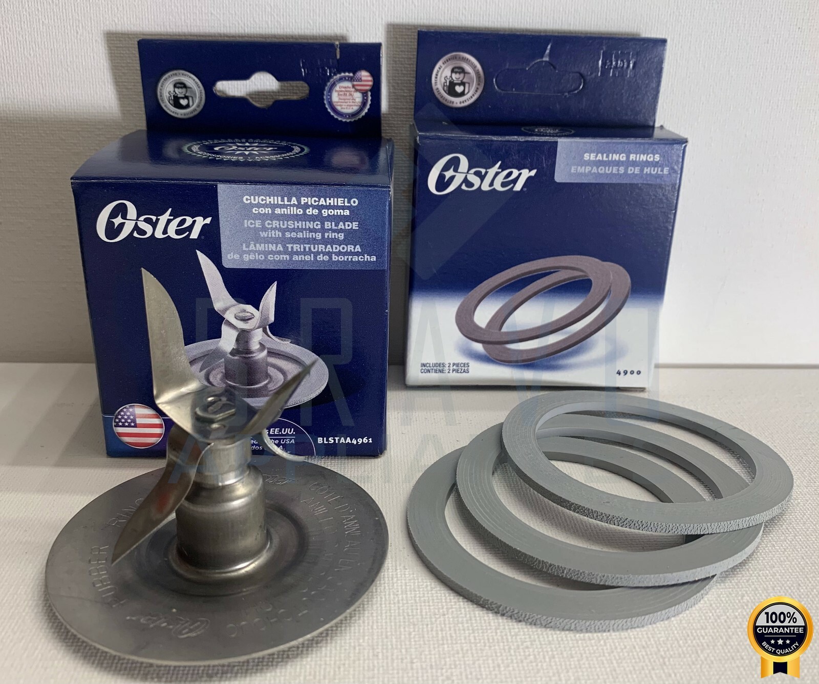 Genuine Oster Blender Blade 4961 with 2 Oster Sealing ring pack 4900 New