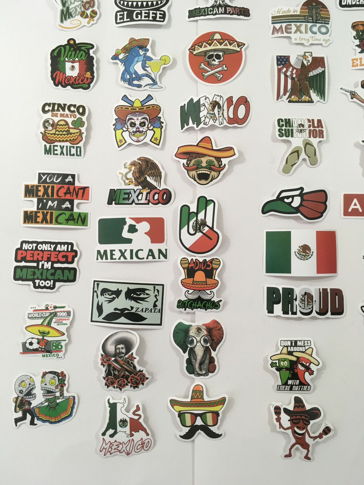 98 Pcs Mexican Stickers Mexico Flag Hispanic Latino Pride Sticker Funny Joke