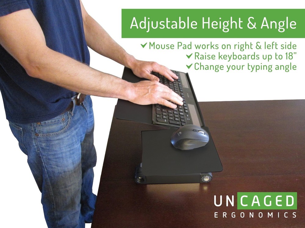 Standing Computer Keyboard Stand Adjustable Height Tilt Ergonomic Riser Raise