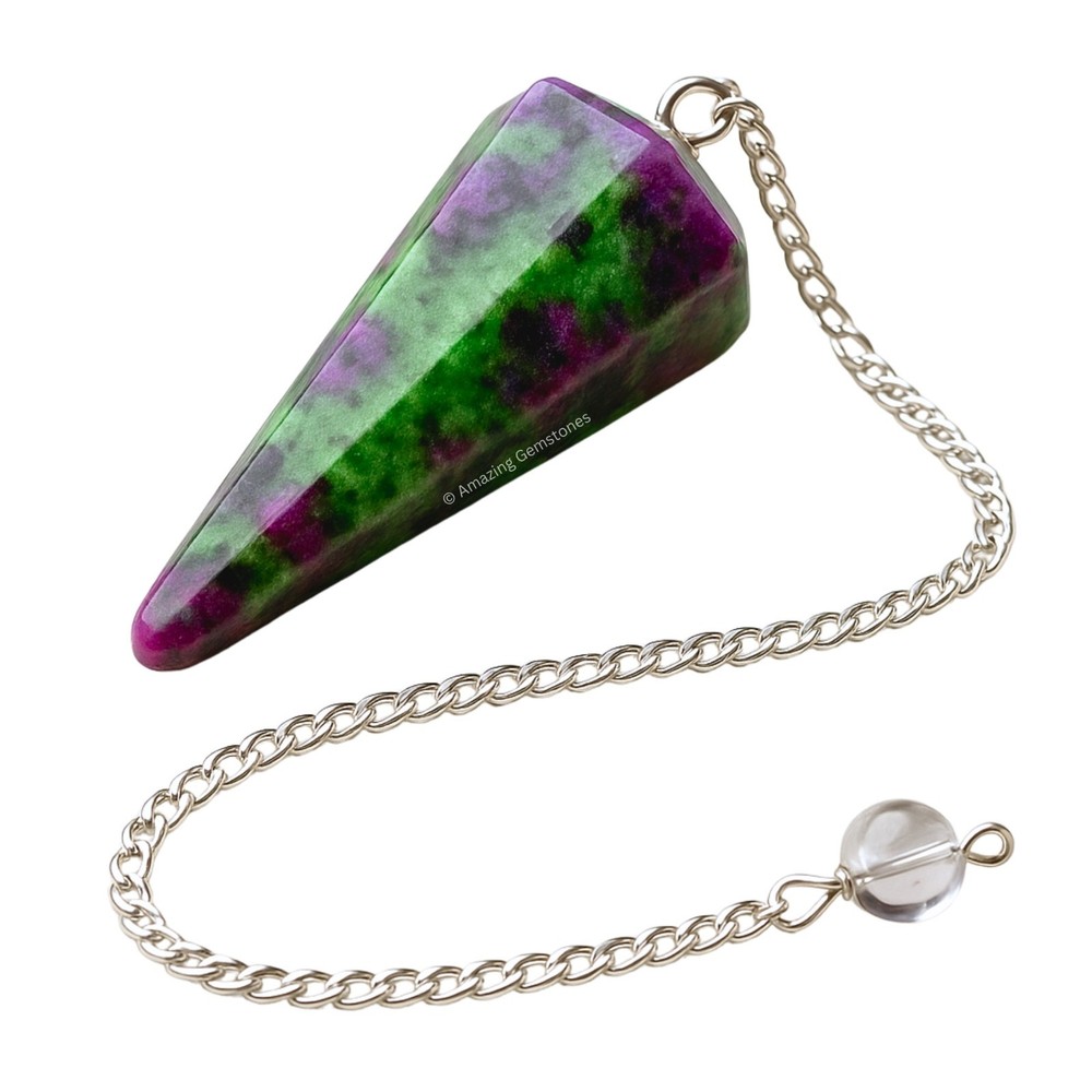 Ruby Zoisite Dowsing Crystal Pendulum