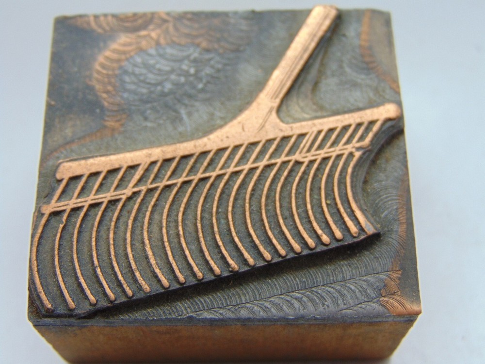 Printing Letterpress Printers Block Copper Rake
