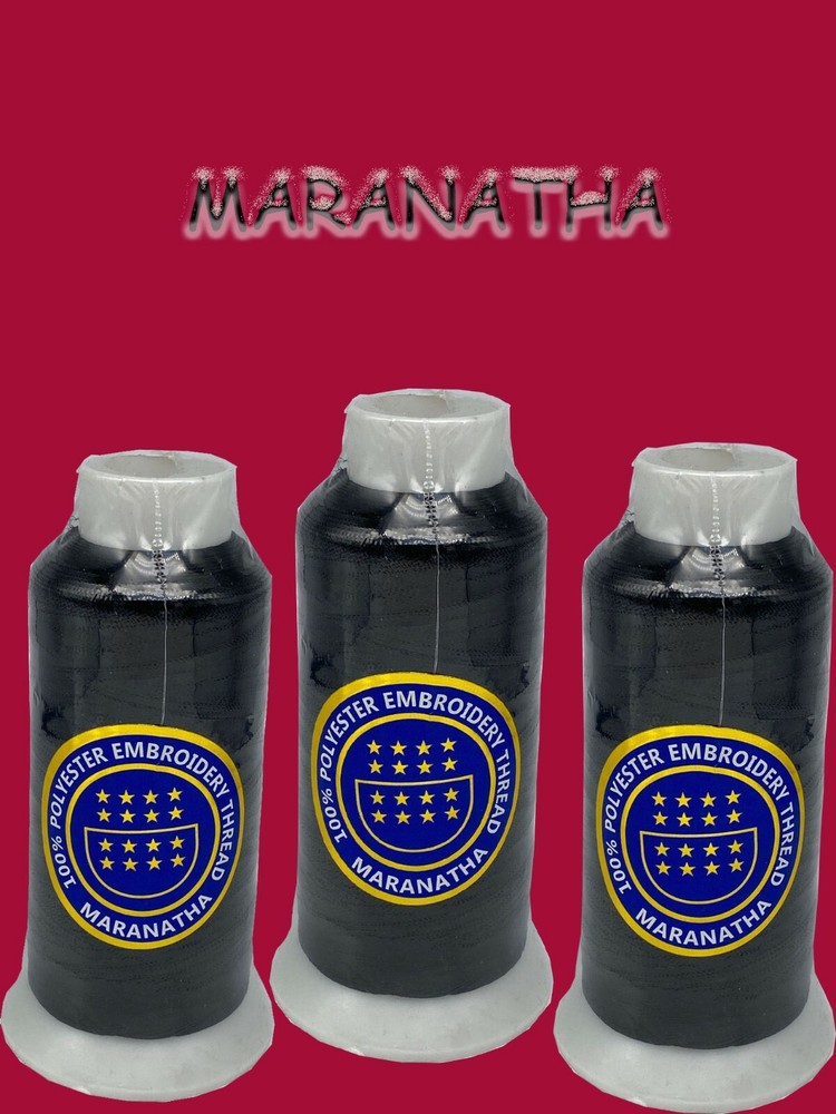 3  black  Embroidery machine polyester thread 5000 yds  for tajima brother