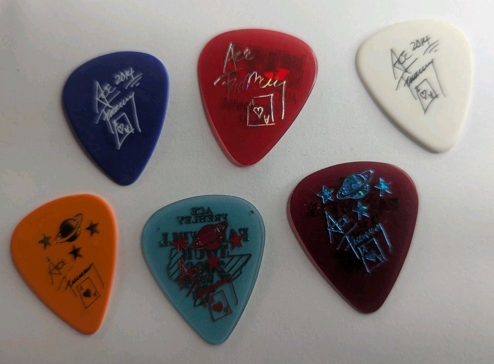 6 - ACE FREHLEY Guitar Picks Alive Worldwide Reunion Farewell Tour Vintage