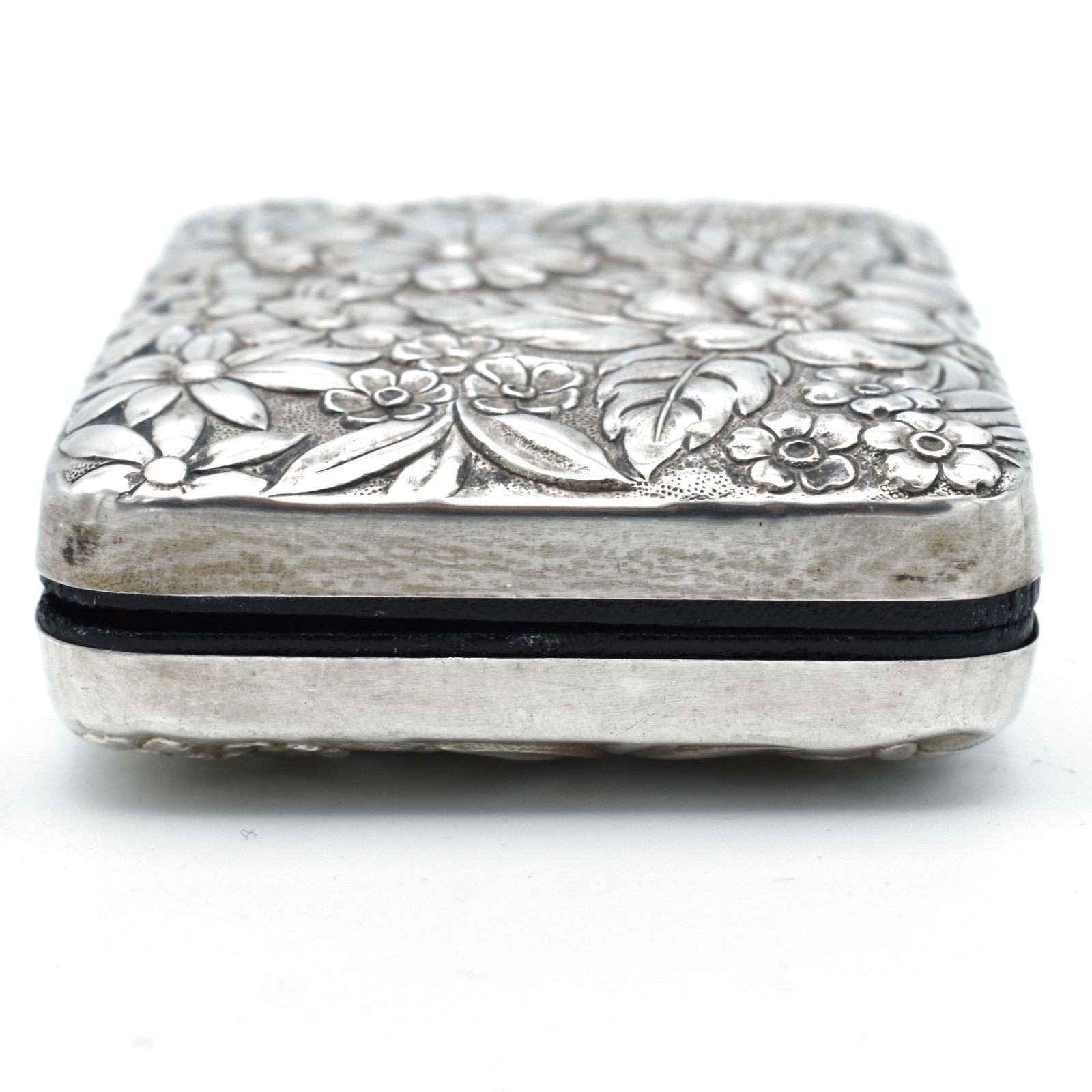 Vintage Gorham Sterling Silver Key Case Box 47 Floral Double Sided USA