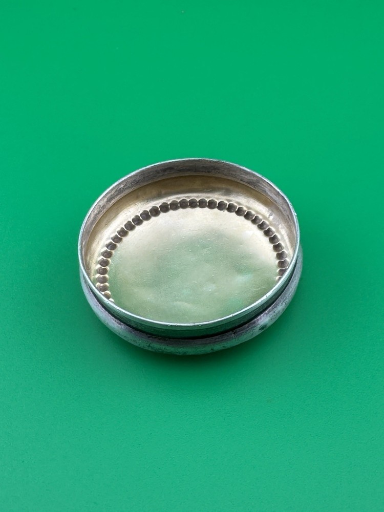Antique Early Victorian Solid Silver Pill Box Snuff Pyx Box