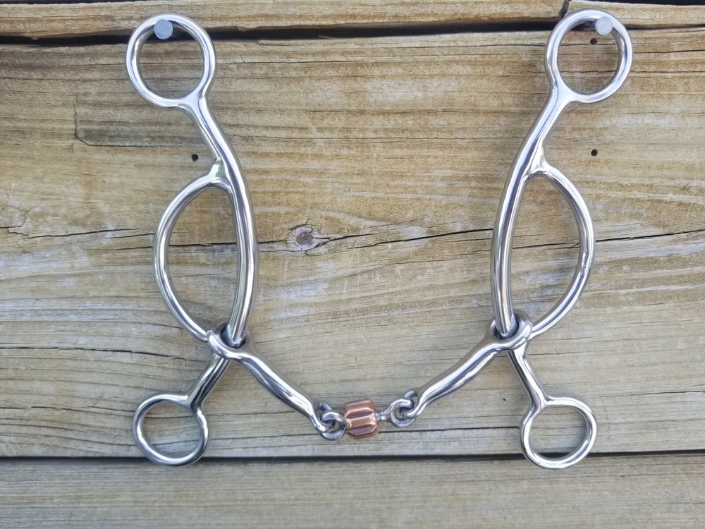 Smooth Dogbone Gag Bit With Copper Roller