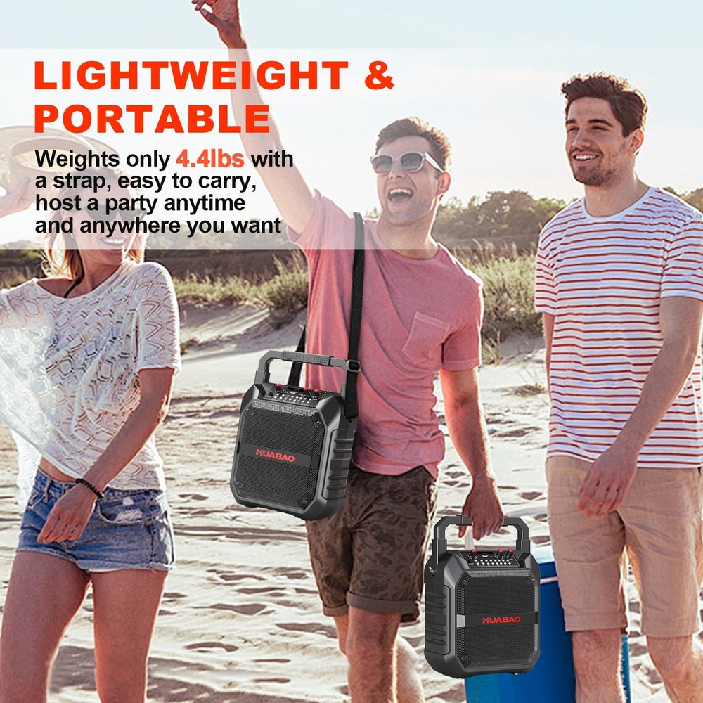 Karaoke Machine, Portable Bluetooth Speaker with Wireless Microphone for Adul...
